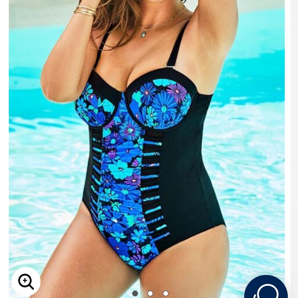 NEW Swimsuits for All Ruched one piece tummy control swimsuit